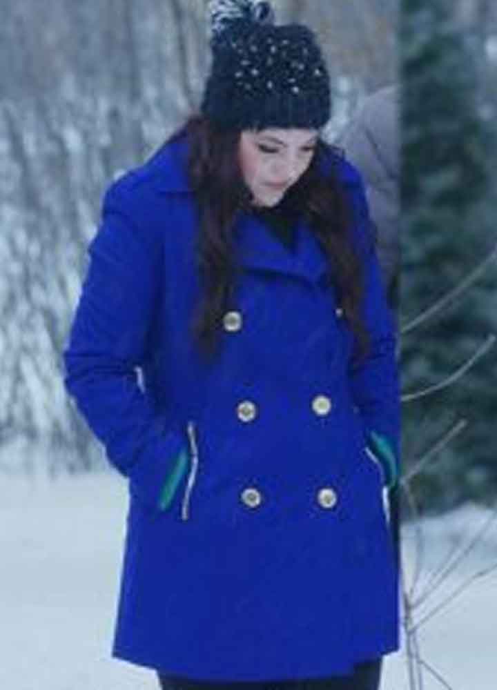 THE CHRISTMAS LISTING (JULIA ROGERS) LEXI GIOVAGNOLI BLUE WOOL COAT